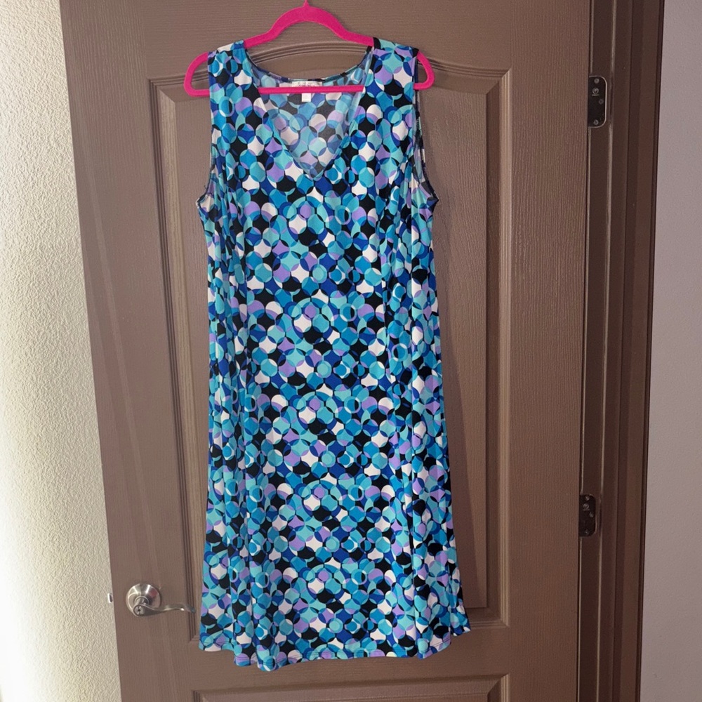 Dressbarn Multicolor Geometric Dress